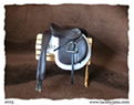 Jumper and hunter saddles made for model horses by Jana Skybova